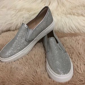 Women casual fashion rhinestone slip-on loafers